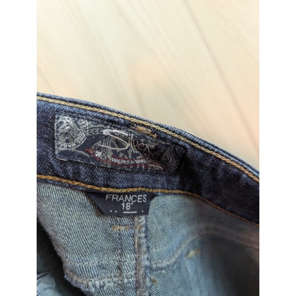 Silver Jeans Frances 18" Bootcut Flare Size Womens 33x33 Low Rise Dark Wash - Picture 7 of 11